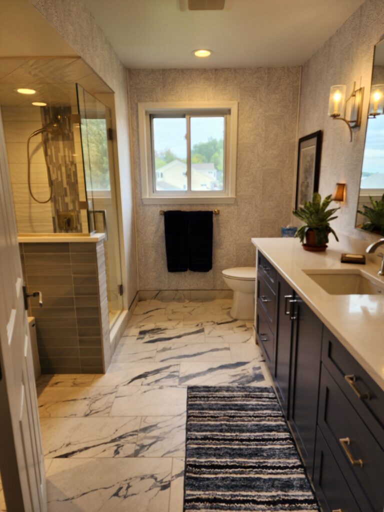 Bathroom tile renovation