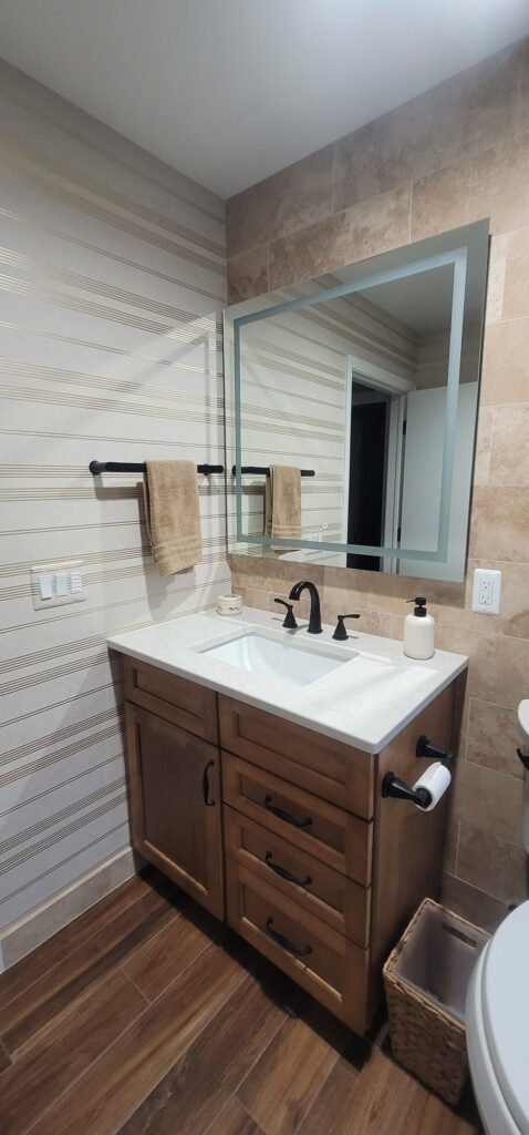 Bathroom tile renovation